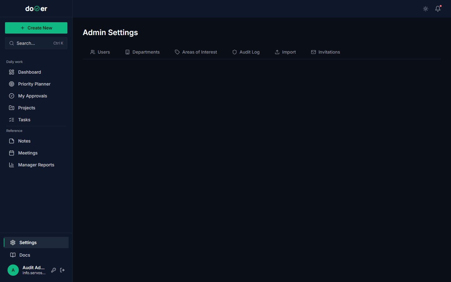 Org Settings → Notifications panel with per-kind defaults